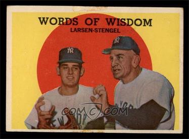 1959 Topps - [Base] #383 - Words of Wisdom (Don Larsen, Casey Stengel) [VG]