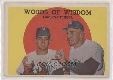 1959 Topps - [Base] #383 - Words of Wisdom (Don Larsen, Casey Stengel) [Good to VG‑EX]