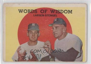 1959 Topps - [Base] #383 - Words of Wisdom (Don Larsen, Casey Stengel) [Good to VG‑EX]