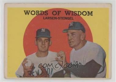 1959 Topps - [Base] #383 - Words of Wisdom (Don Larsen, Casey Stengel) [Poor to Fair]