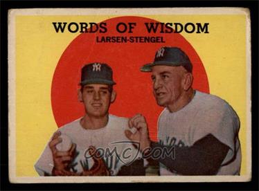 1959 Topps - [Base] #383 - Words of Wisdom (Don Larsen, Casey Stengel) [FAIR]
