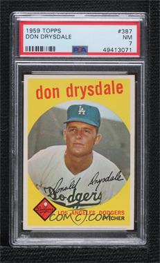 1959 Topps - [Base] #387 - Don Drysdale [PSA 7 NM]