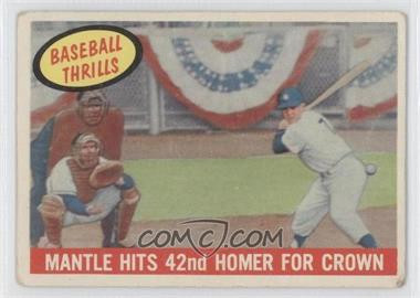 1959 Topps - [Base] #461 - Mantle Hits 42nd Homer for Crown (Mickey Mantle) [Poor to Fair]