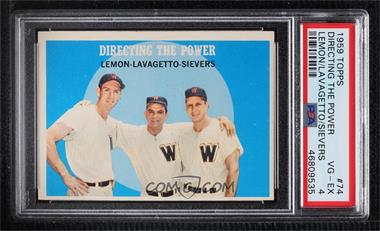1959 Topps - [Base] #74 - Directing the Power (Jim Lemon, Cookie Lavagetto, Roy Sievers) [PSA 4 VG‑EX]