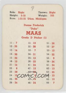 1960 APBA Baseball 1959 Season - [Base] #_DUMA - Duke Maas [Poor to Fair]