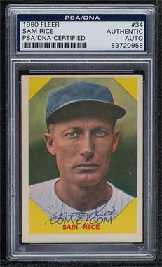 1960 Fleer Baseball Greats - [Base] #34 - Sam Rice [PSA Authentic PSA/DNA Cert]