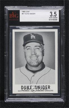 1960 Leaf - [Base] #37 - Duke Snider [BVG 3.5 VERY GOOD+]