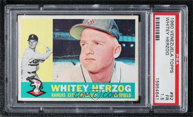 1960 Topps - [Base] - Venezuelan #92 - Whitey Herzog [PSA 1.5 FR]