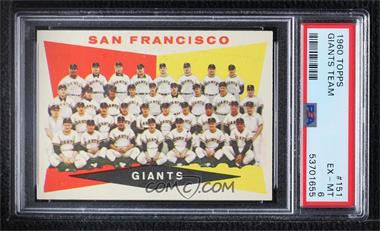 1960 Topps - [Base] #151 - 3rd Series Checklist - San Francisco Giants [PSA 6 EX‑MT]