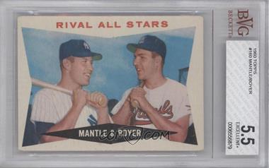 1960 Topps - [Base] #160 - Rival All-Stars (Mickey Mantle, Ken Boyer) [BVG 5.5 EXCELLENT+]