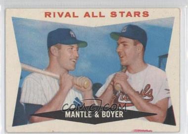 1960 Topps - [Base] #160 - Rival All-Stars (Mickey Mantle, Ken Boyer) [Good to VG‑EX]