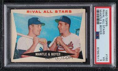 1960 Topps - [Base] #160 - Rival All-Stars (Mickey Mantle, Ken Boyer) [PSA 3 VG]