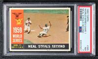 World Series - Game #1: Neal Steals Second (Charlie Neal) (White Back) [PSA&nbs…