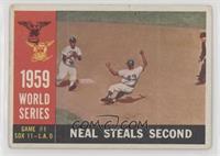 World Series - Game #1: Neal Steals Second (Charlie Neal) (White Back) [Good&nb…