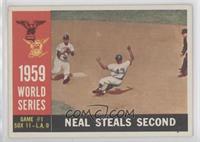 World Series - Game #1: Neal Steals Second (Charlie Neal) (White Back)