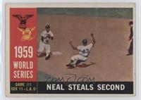 World Series - Game #1: Neal Steals Second (Charlie Neal) (White Back)