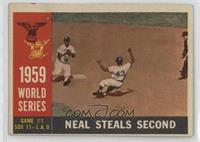 World Series - Game #1: Neal Steals Second (Charlie Neal) (Gray Back)