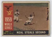 World Series - Game #1: Neal Steals Second (Charlie Neal) (Gray Back) [Poor&nbs…