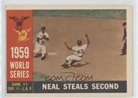 World Series - Game #1: Neal Steals Second (Charlie Neal) (Gray Back)