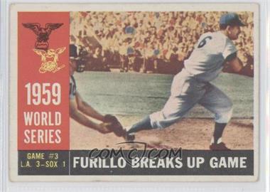 1960 Topps - [Base] #387.1 - World Series - Game #3: Furillo Breaks Up Game (Carl Furillo) (White Back) [Good to VG‑EX]