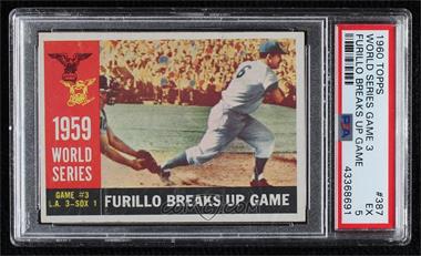 1960 Topps - [Base] #387.1 - World Series - Game #3: Furillo Breaks Up Game (Carl Furillo) (White Back) [PSA 5 EX]