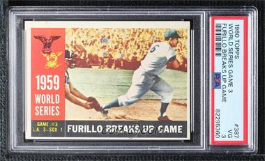 1960 Topps - [Base] #387.2 - World Series - Game #3: Furillo Breaks Up Game (Carl Furillo) (Gray Back) [PSA 3 VG]