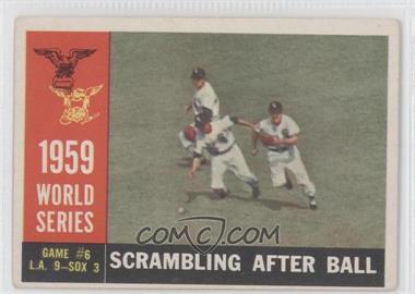 1960 Topps - [Base] #390.1 - World Series - Game #6: Scrambling After Ball (White Back) [Good to VG‑EX]