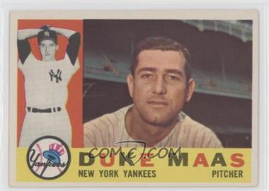 1960 Topps - [Base] #421.1 - Duke Maas (White Back)