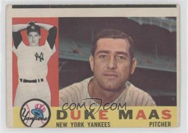 1960 Topps - [Base] #421.1 - Duke Maas (White Back)