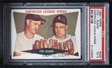 1960 Topps - [Base] #429.1 - American League Kings (Nellie Fox, Harvey Kuenn) (White Back) [PSA 5 EX]