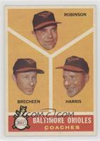 Baltimore Orioles Coaches (Eddie Robinson, Hal Brown, Lum Harris) [Poor to…