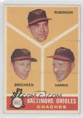 1960 Topps - [Base] #455 - Baltimore Orioles Coaches (Eddie Robinson, Hal Brown, Lum Harris) [Good to VG‑EX]