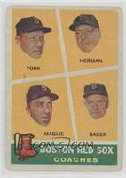 Boston Red Sox Coaches(Rudy York, Sal Maglie, Del Baker, Billy Herman) [COMC&nb…