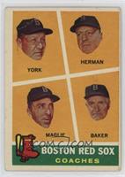 Boston Red Sox Coaches (Rudy York, Sal Maglie, Del Baker, Billy Herman) [Good&n…