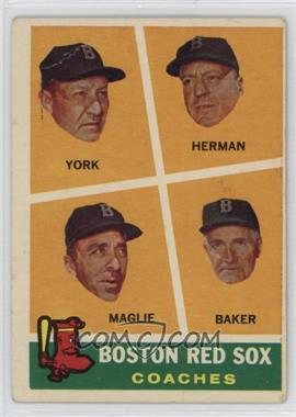 1960 Topps - [Base] #456 - Boston Red Sox Coaches (Rudy York, Sal Maglie, Del Baker, Billy Herman) [Good to VG‑EX]