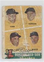 Boston Red Sox Coaches (Rudy York, Sal Maglie, Del Baker, Billy Herman) [Altere…