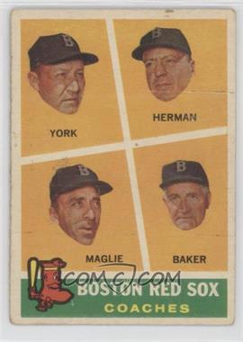 1960 Topps - [Base] #456 - Boston Red Sox Coaches (Rudy York, Sal Maglie, Del Baker, Billy Herman) [Good to VG‑EX]