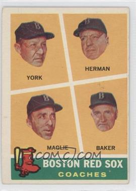 1960 Topps - [Base] #456 - Boston Red Sox Coaches (Rudy York, Sal Maglie, Del Baker, Billy Herman)