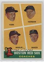 Boston Red Sox Coaches (Rudy York, Sal Maglie, Del Baker, Billy Herman) [Poor&n…