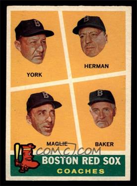 1960 Topps - [Base] #456 - Boston Red Sox Coaches (Rudy York, Sal Maglie, Del Baker, Billy Herman) [EX]