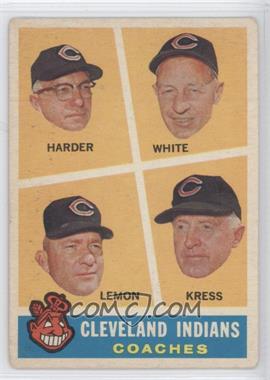1960 Topps - [Base] #460 - Cleveland Indians Coaches (Mel Harder, Jo-Jo White, Bob Lemon, Red Kress) [Noted]