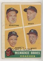 Milwaukee Braves Coaches (Bob Scheffing, Whit Wyatt, Andy Pafko, George Myatt) …
