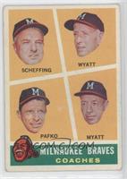 Milwaukee Braves Coaches (Bob Scheffing, Whit Wyatt, Andy Pafko, George Myatt) …