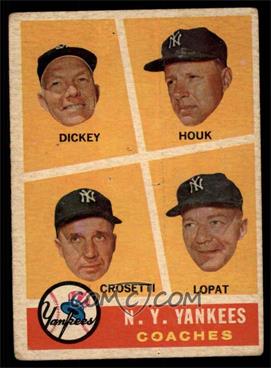 1960 Topps - [Base] #465 - N.Y. Yankees Coaches (Bill Dickey, Ralph Houk, Frank Crosetti, Ed Lopat) [GOOD]