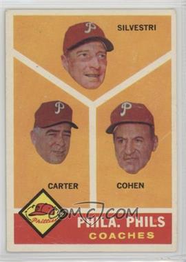 1960 Topps - [Base] #466 - Philadelphia Phillies Coaches (Andy Cohen, Ken Silvestri, Dick Carter) [Good to VG‑EX]
