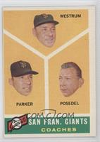 San Francisco Giants Coaches (Wes Westrum, Salty Parker, Bill Posedel)