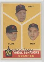 Washington Senators Coaches (Bob Swift, Ellis Clary, Sam Mele) [Good to&nb…