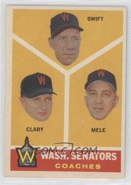 1960 Topps - [Base] #470 - Washington Senators Coaches (Bob Swift, Ellis Clary, Sam Mele)