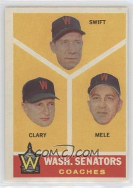 1960 Topps - [Base] #470 - Washington Senators Coaches (Bob Swift, Ellis Clary, Sam Mele)