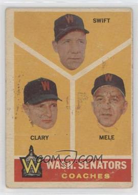 1960 Topps - [Base] #470 - Washington Senators Coaches (Bob Swift, Ellis Clary, Sam Mele)